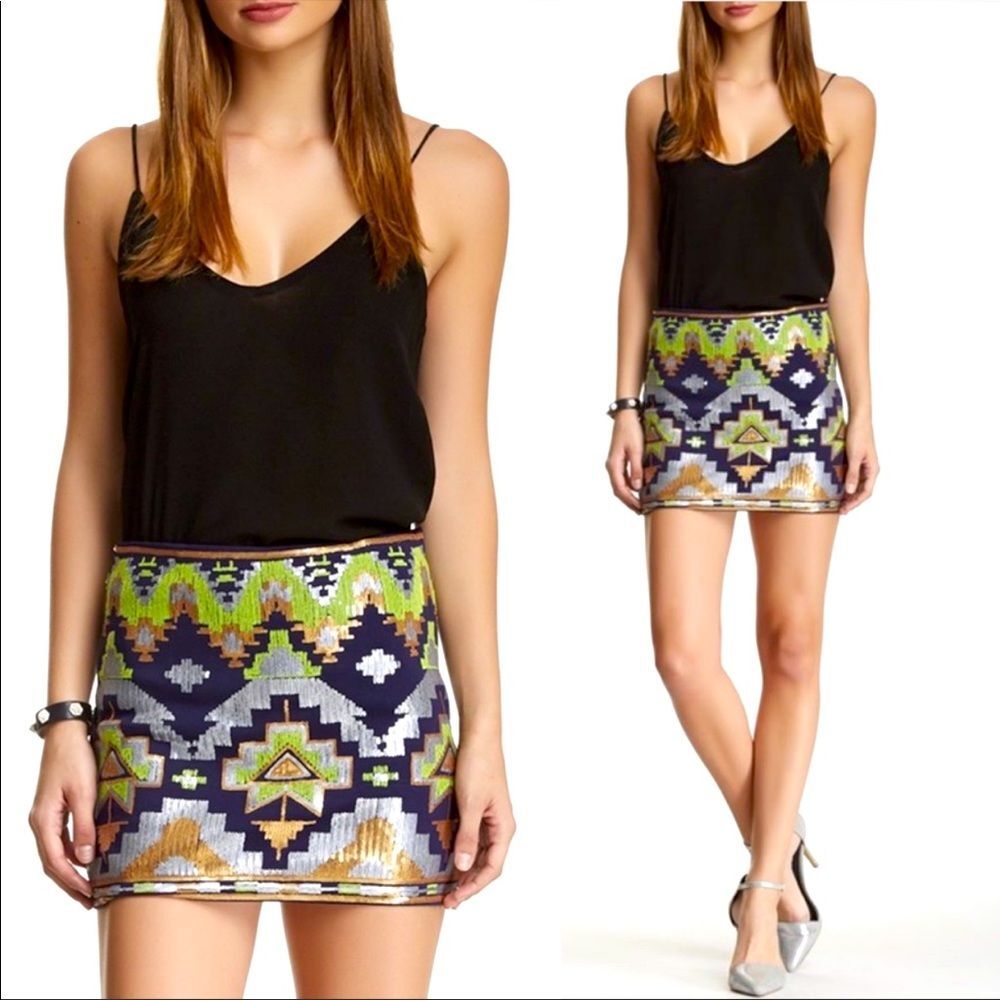 NWT Fate Sequin Aztec Skirt
